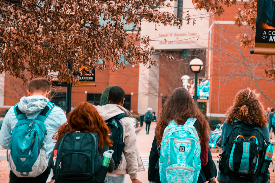 Students walking